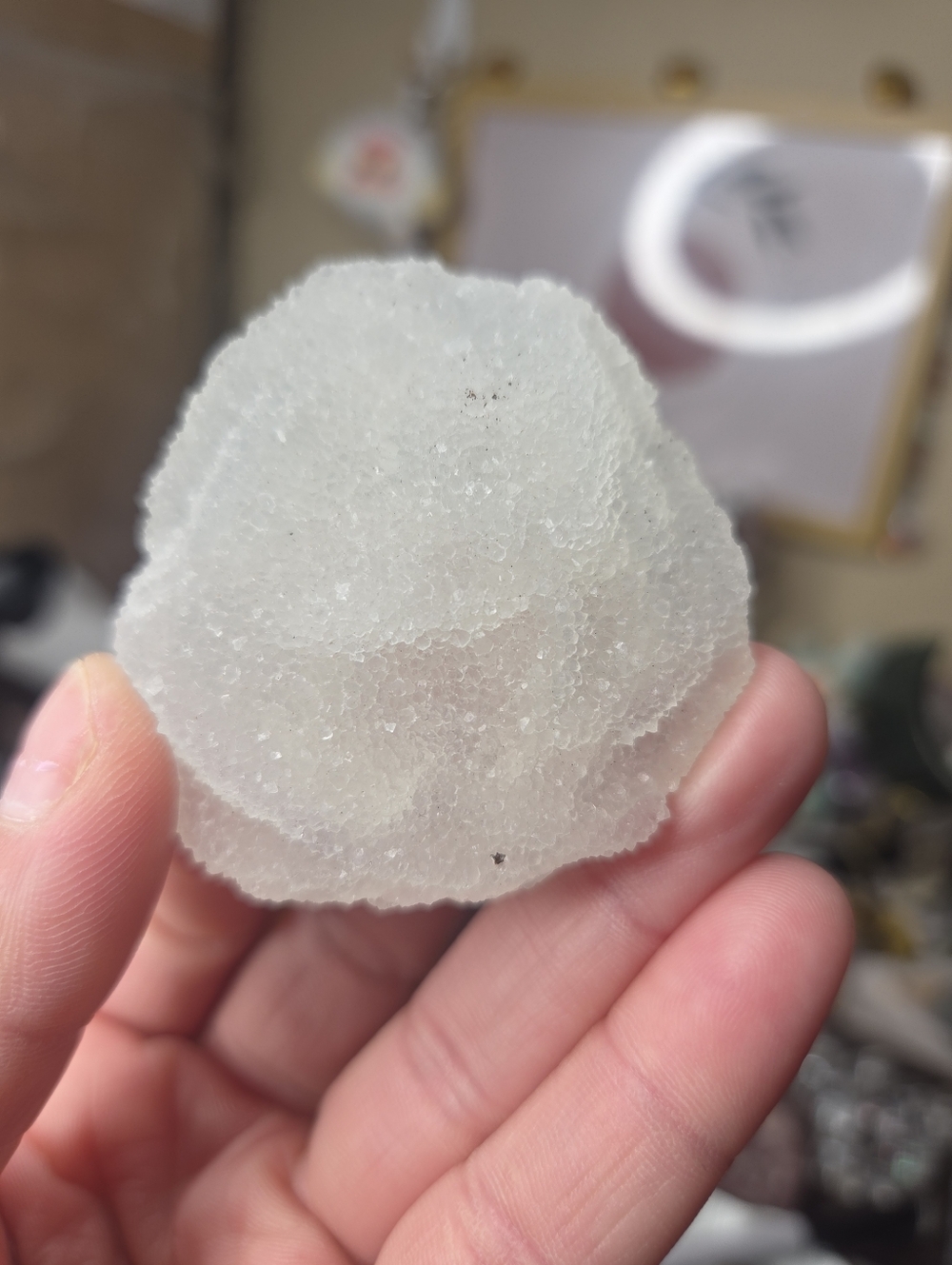 Raw White Flourite Speciman From Hunan Mines With Druzy C